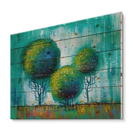 Designart - Colourful Trees Impressionist Landscape II